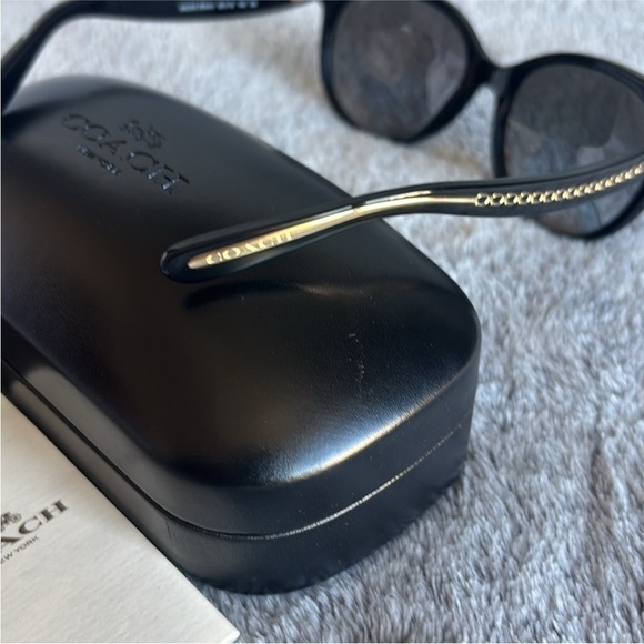 COACH 55mm Gradient Round Sunglasses HC8321 in Black NWT main image 8